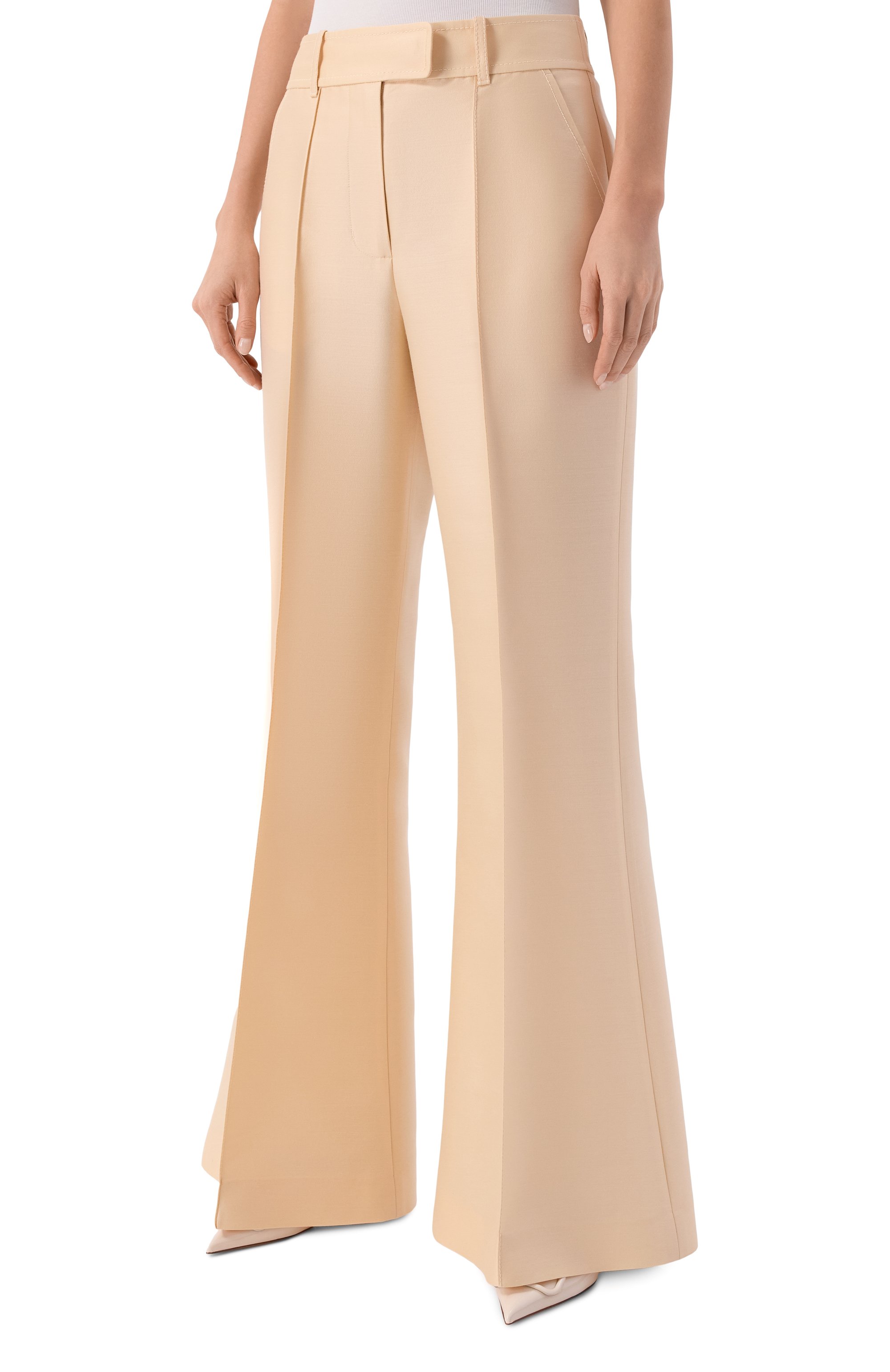 Брюки из шерсти и шелка ZIMMERMANN кремового цвета по цене 122500 руб., арт. 6490PS261, фото 3 Брюки из шерсти и шелка ZIMMERMANN, арт. 6490PS261, фото 3