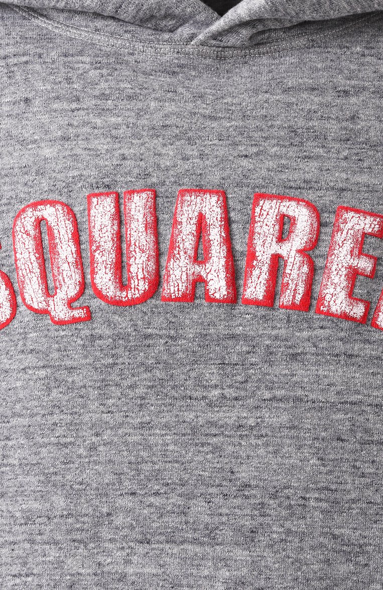 Мужской хлопковое худи DSQUARED2 серого цвета, арт. S74GU0857/S25463 | Фото 6 (Длина (для топов): Стандартные; Рукава: Длинные; Материал сплава: Проставлено; Драгоценные камни: Проставлено; Принт: Без принта; Мужское Кросс-КТ: Худи-одежда; Стили: Кэжуэл; Материал внешний: Хлопок)