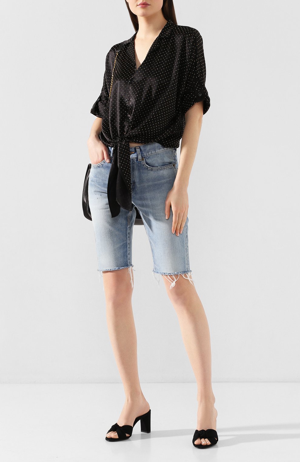 Текстильные мюли loulou SAINT LAURENT, арт. 620128/1P200, фото 2