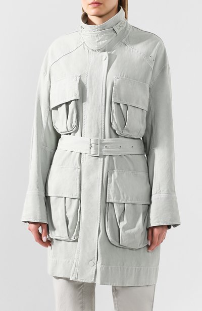 Хлопковый плащ LOW CLASSIC светло-зеленого цвета по цене 45900 руб., арт. L0W20SS_JK13M, фото 3 Хлопковый плащ LOW CLASSIC, арт. L0W20SS_JK13M, фото 3