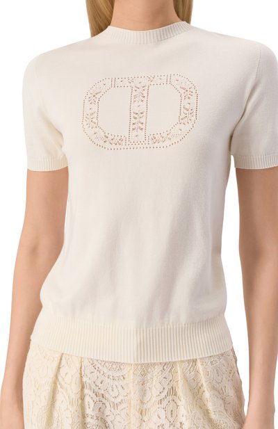 Топ из вискозы TWINSET молочного цвета по цене 19650 руб., арт. 251TP3430, фото 5 Топ из вискозы TWINSET, арт. 251TP3430, фото 5