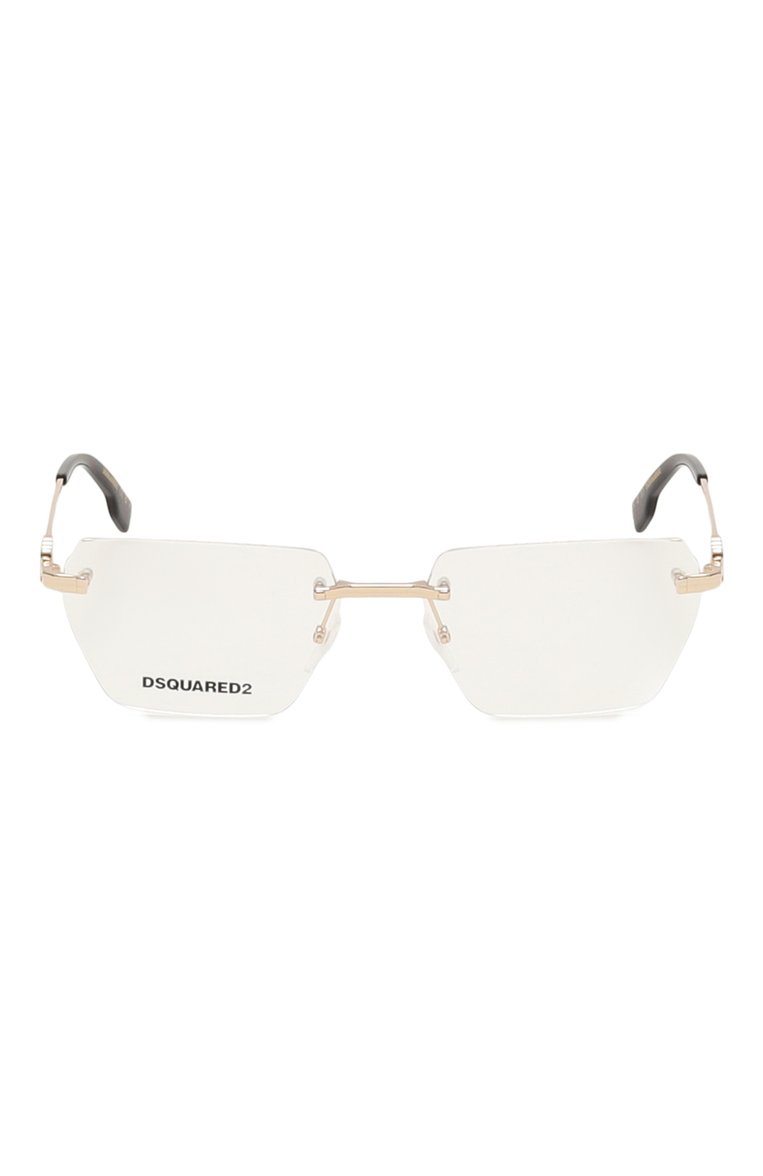 Женские оправа DSQUARED2 золотого цвета, арт. D20102 3YG | Фото 3 (Нос: Не проставлено; Региональные ограничения белый список (Axapta Mercury): Не проставлено; Тип очков: Оправа; Материал: Металл; Оптика Гендер: оптика-женское; Очки форма: Квадратные)