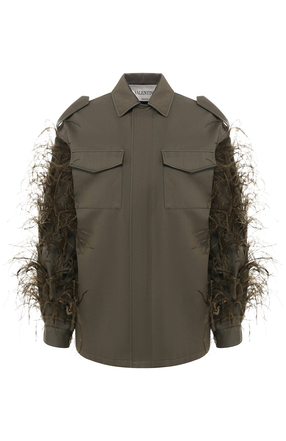 Хлопковая куртка VALENTINO хаки цвета по цене 376500 руб., арт. TB3CJ1C02Q9, фото 1 Хлопковая куртка VALENTINO, арт. TB3CJ1C02Q9, фото 1