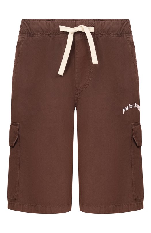 Хлопковые шорты Palm Angels PMCS012S26FAB002 Коричневый PMCS012S26FAB002