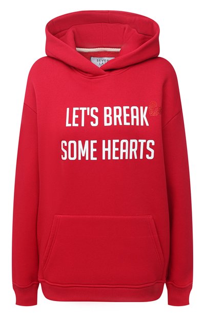 Женский хлопковое худи SEVEN LAB, арт. HW20-BR HEART-G01 red
