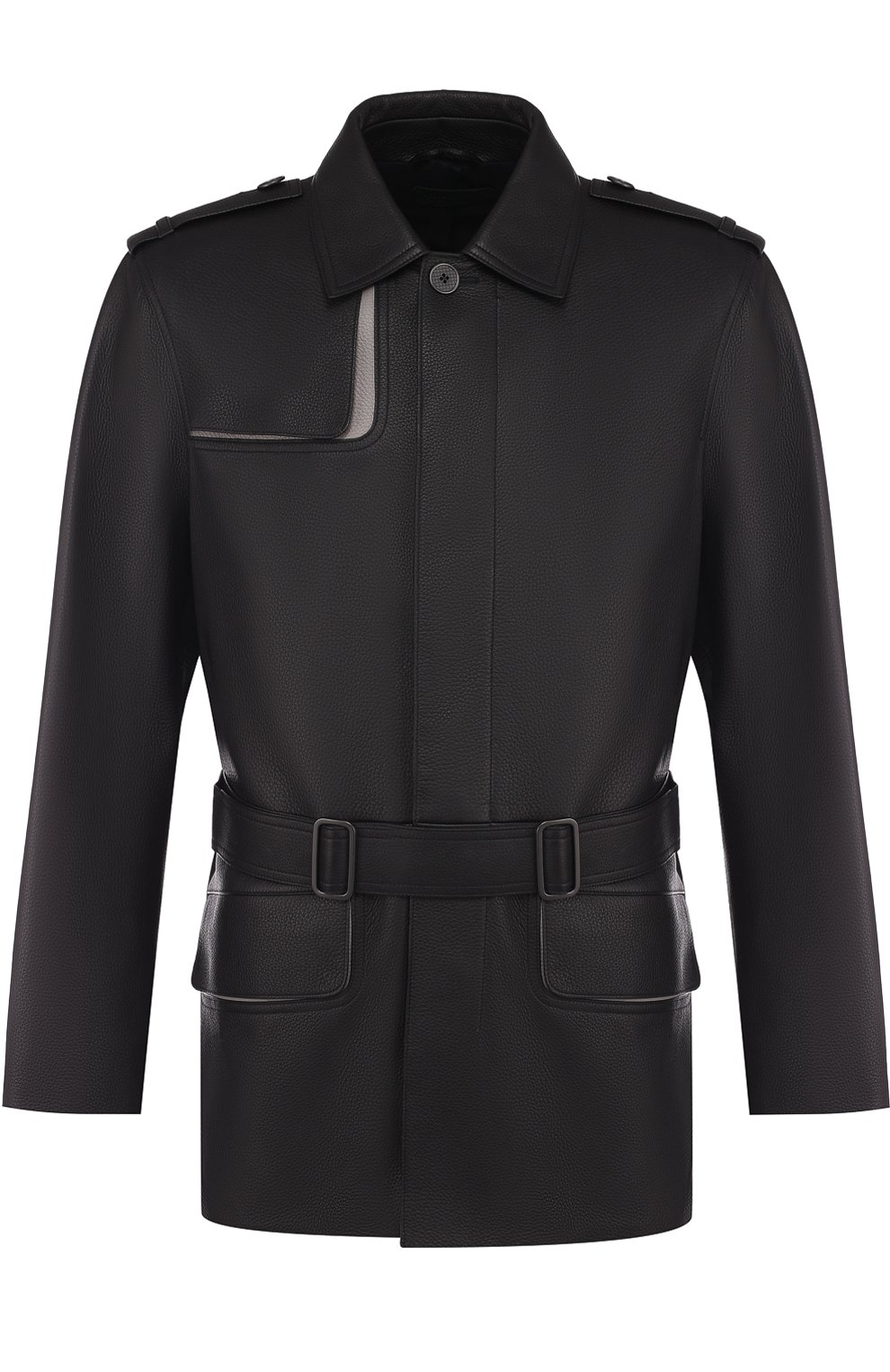 Кожаная куртка на пуговицах с поясом BOTTEGA VENETA, арт. 517178/V0K90, фото 1