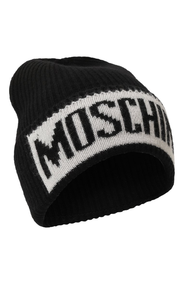 Мужская шапка из шерсти и вискозы MOSCHINO черного цвета, арт. 60077/M5540 | Фото 1 (Материал: Шерсть, Текстиль, Вискоза; Нос: Не проставлено; Кросс-КТ: Трикотаж)