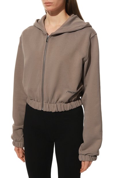 Хлопковая толстовка HINNOMINATE серого цвета по цене 15150 руб., арт. HDW2/HNW352, фото 3 Хлопковая толстовка HINNOMINATE, арт. HDW2/HNW352, фото 3