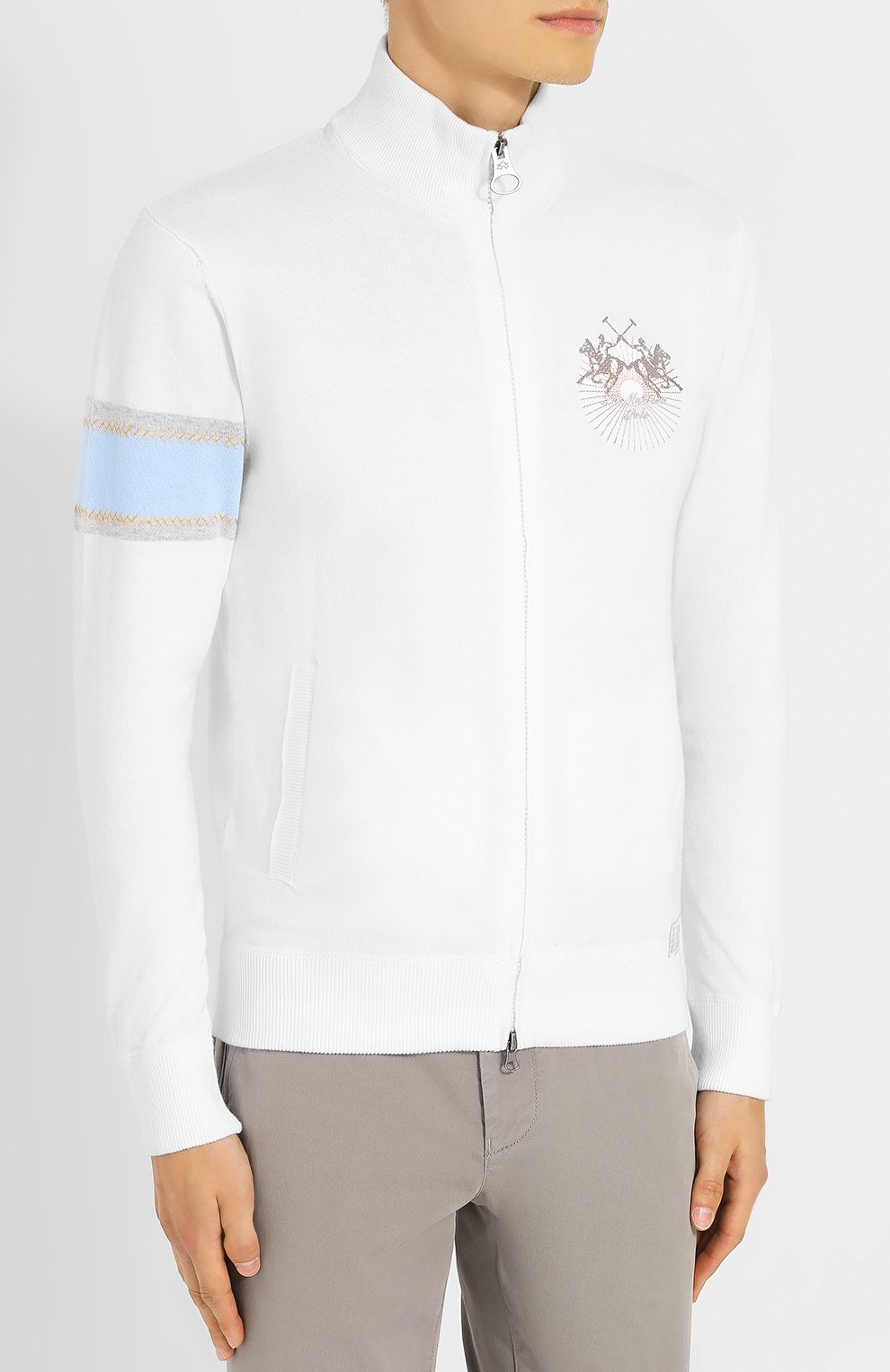 Хлопковый кардиган на молнии с воротником-стойкой LA MARTINA, арт. MMS003/XC001, фото 3