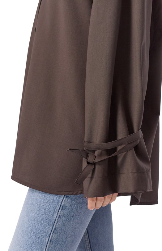 Шерстная рубашка TOTEME 261-WRT0622-FB0552 Коричневый  261-WRT0622-FB0552 Фото 5