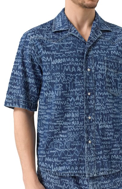 Джинсовая рубашка MARNI синего цвета по цене 87550 руб., арт. CUJU0024A0/USCX38, фото 5 Джинсовая рубашка MARNI, арт. CUJU0024A0/USCX38, фото 5