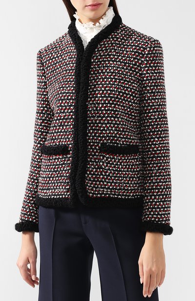 Твидовый жакет с карманами GUCCI черного цвета по цене 198500 руб., арт. 543345/ZLM50, фото 3 Твидовый жакет с карманами GUCCI, арт. 543345/ZLM50, фото 3