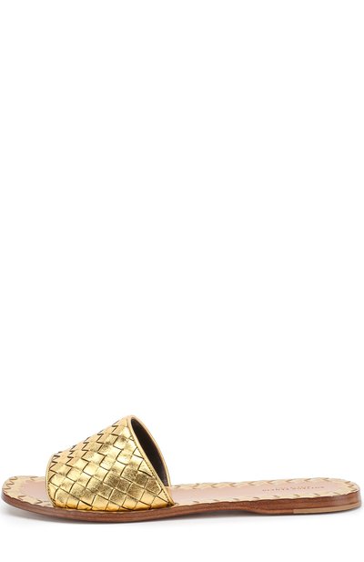 Шлепанцы с плетением intrecciato из металлизированной кожи BOTTEGA VENETA, арт. 407413/VAWR0, фото 3