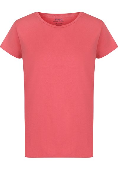 Женская однотонная хлопковая футболка с круглым вырезом POLO RALPH LAUREN, арт. 211663089