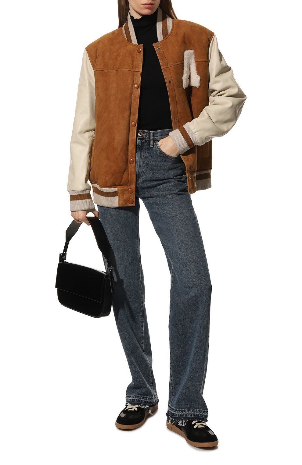 Бомбер из овчины ADDICTED коричневого цвета по цене 94500 руб., арт. SHEARLING BOMBER.COGNAC/ALMOND, фото 2 Бомбер из овчины ADDICTED, арт. SHEARLING BOMBER.COGNAC/ALMOND, фото 2