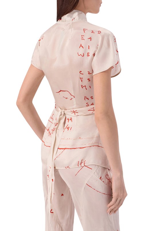 Атласная блузка Rick Owens RP01F6233/KP1 Кремовый  RP01F6233/KP1 Фото 4