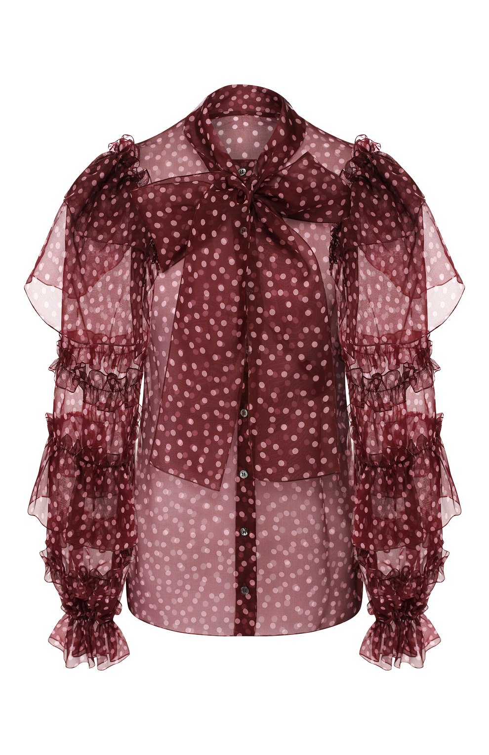 Шелковая блузка DOLCE & GABBANA бордового цвета по цене 140500 руб., арт. F5M17T/IS1BX, фото 1 Шелковая блузка DOLCE & GABBANA, арт. F5M17T/IS1BX, фото 1