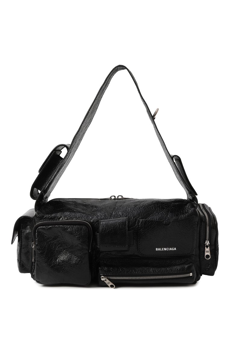 Мужская сумка superbusy small BALENCIAGA черного цвета, арт. 702167/210C8 | Фото 1 (Размер: large; Материал: Натуральная кожа; Материал сплава: Проставлено; Драгоценные камни: Проставлено)