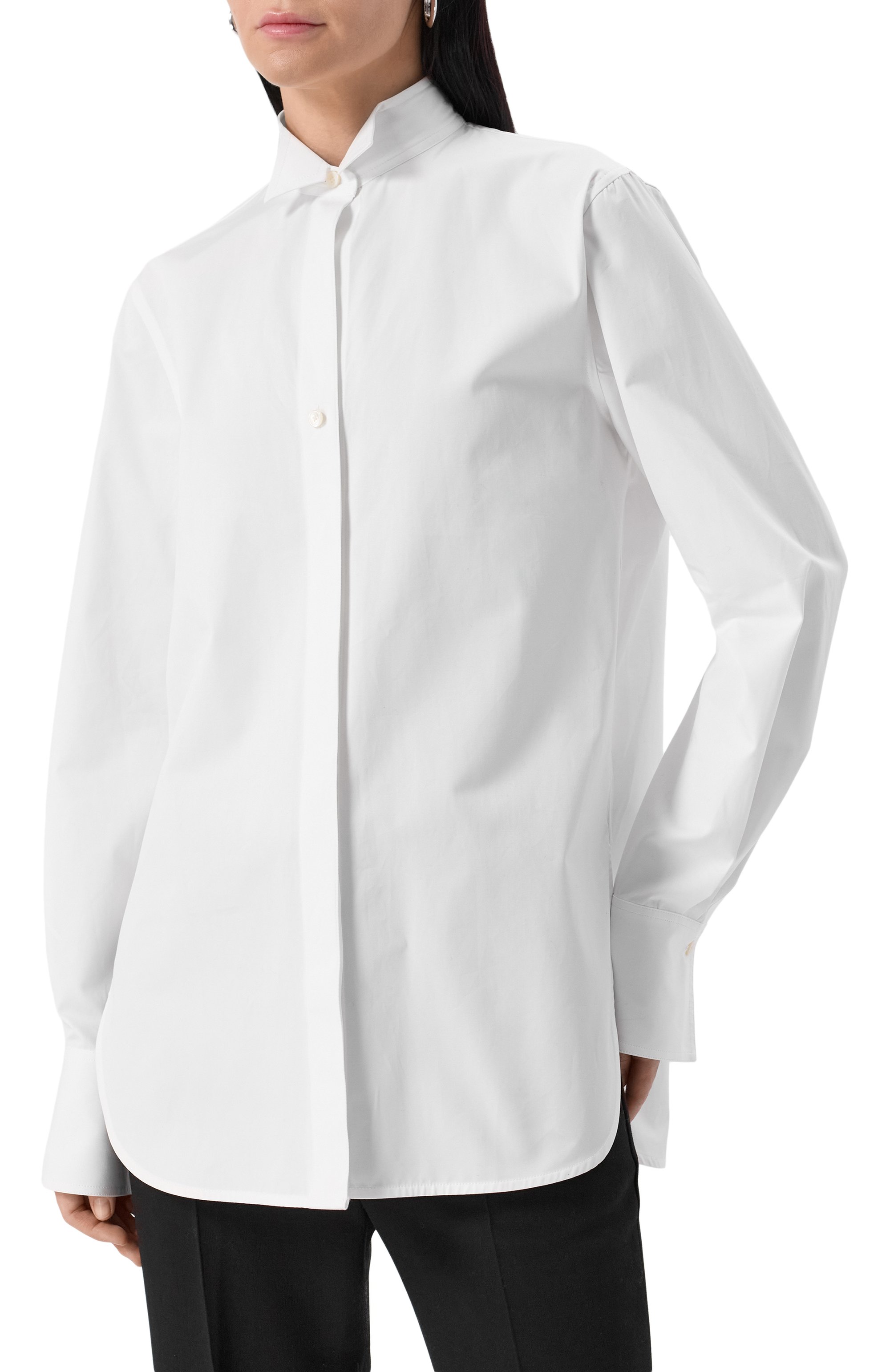 Хлопковая рубашка TOTEME белого цвета по цене 59200 руб., арт. 251-WRT4291-FB0342, фото 3 Хлопковая рубашка TOTEME, арт. 251-WRT4291-FB0342, фото 3