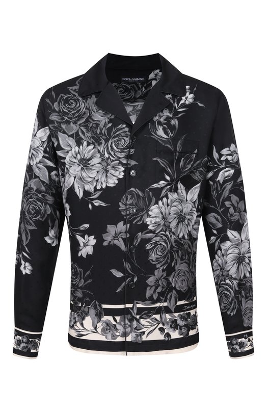 Шелковая сорочка Dolce & Gabbana G5IF1T/HI12H Чёрно-белый G5IF1T/HI12H