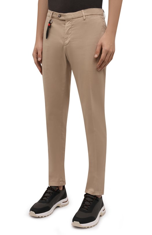 Брюки из хлопка и шелка Marco Pescarolo SLIM80/ZIP/4500 Бежевый  SLIM80/ZIP/4500 Фото 3