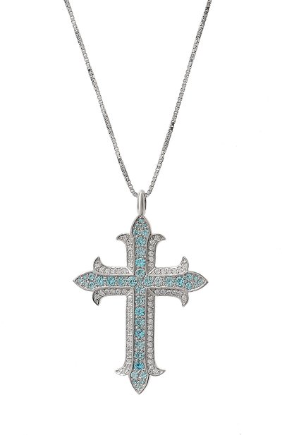 Подвеска на цепочке LEVASHOVAELAGINA светло-голубого цвета по цене 19000 руб., арт. butler/n, фото 3 Подвеска на цепочке LEVASHOVAELAGINA, арт. butler/n, фото 3