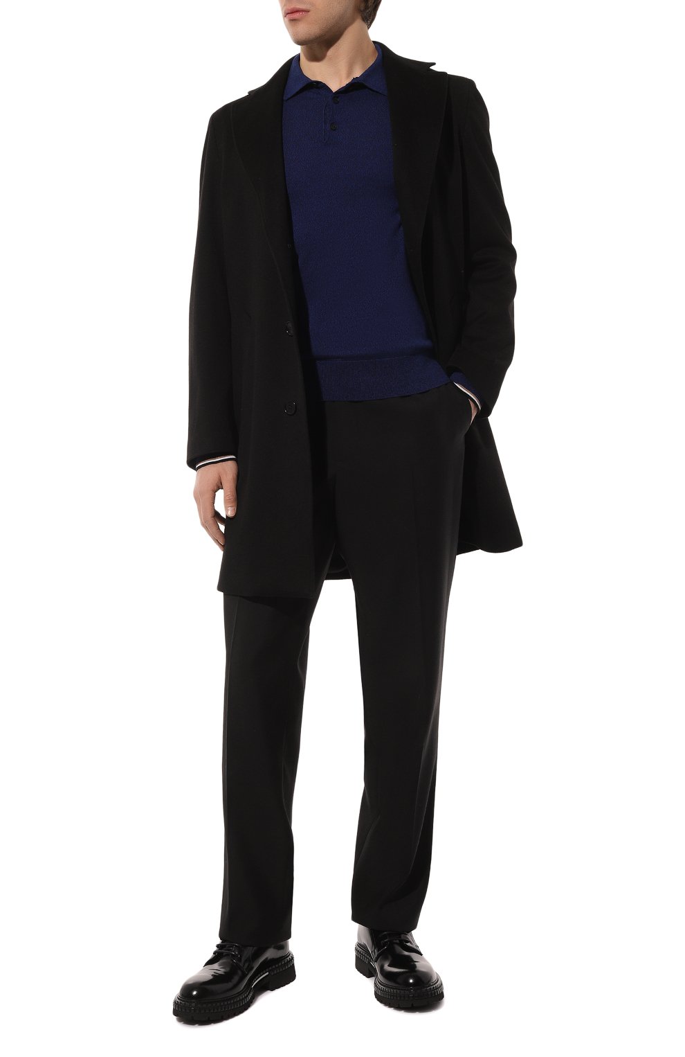 Хлопковое поло BOSS синего цвета по цене 14570 руб., арт. 50486705, фото 2 Хлопковое поло BOSS, арт. 50486705, фото 2