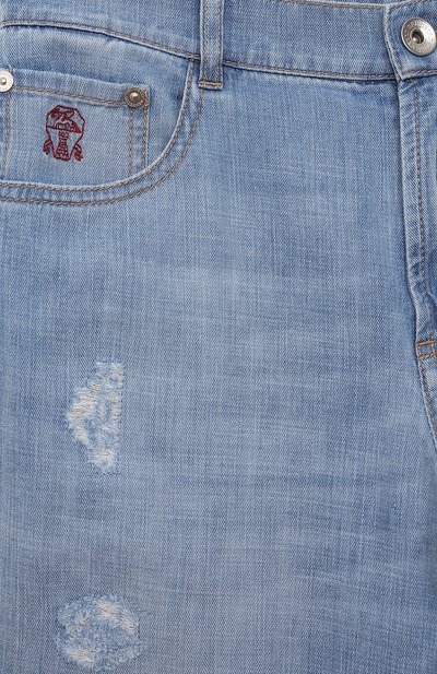 Джинсы BRUNELLO CUCINELLI голубого цвета по цене 43950 руб., арт. BE645D304C, фото 3 Джинсы BRUNELLO CUCINELLI, арт. BE645D304C, фото 3