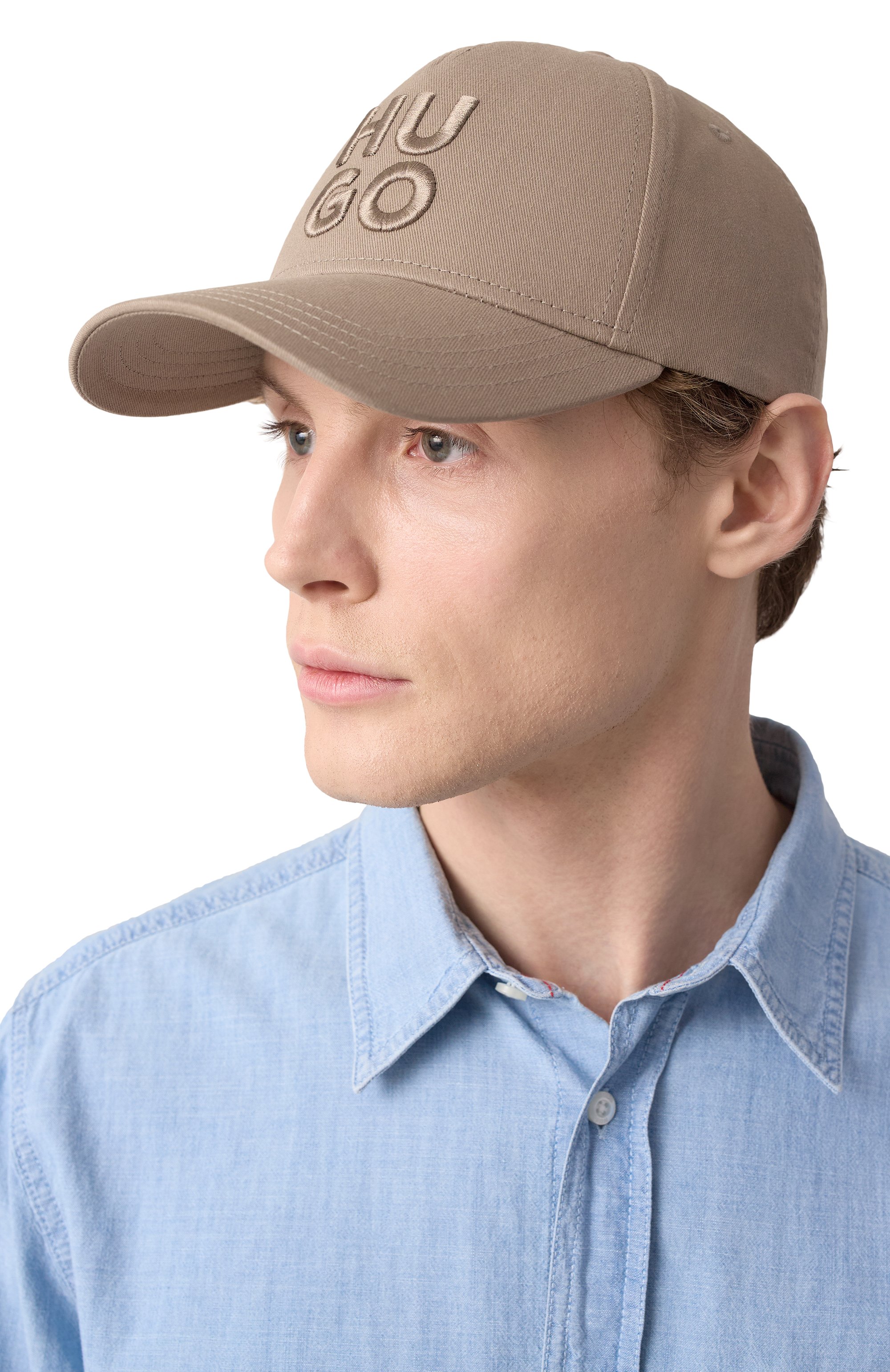 Хлопковая бейсболка HUGO бежевого цвета по цене 6195 руб., арт. 50533409, фото 2 Хлопковая бейсболка HUGO, арт. 50533409, фото 2