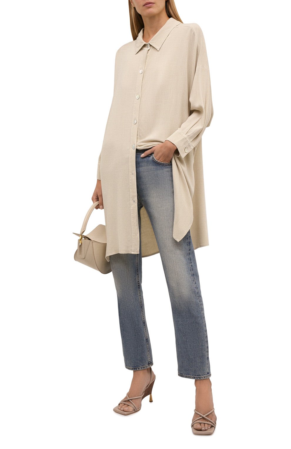 Рубашка из вискозы ELECTRIC AND ROSE светло-бежевого цвета по цене 26250 руб., арт. LFCV39, фото 2 Рубашка из вискозы ELECTRIC AND ROSE, арт. LFCV39, фото 2