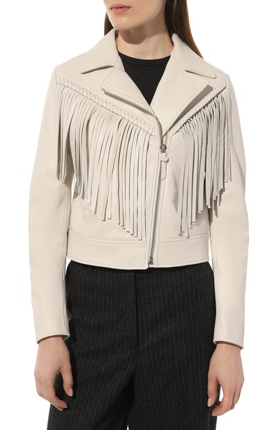 Кожаная куртка ALINE белого цвета по цене 125000 руб., арт. AL030101, фото 3 Кожаная куртка ALINE, арт. AL030101, фото 3