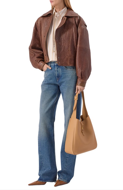 Сумка Le 5 a 7 large Saint Laurent 850545/AAAUQ_001 Бежевый  850545/AAAUQ_001 Фото 3