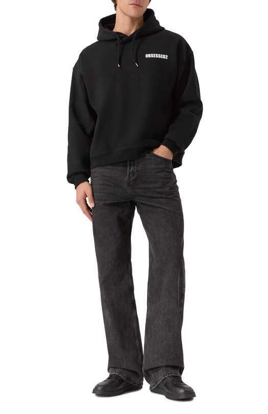 Хлопковое худи Dsquared2 S71GU0754/S25516 Чёрный  S71GU0754/S25516 Фото 2
