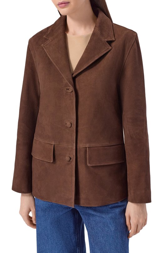 Замшевый жакет Officine Generale S26WLTR551 Коричневый  S26WLTR551 Фото 3