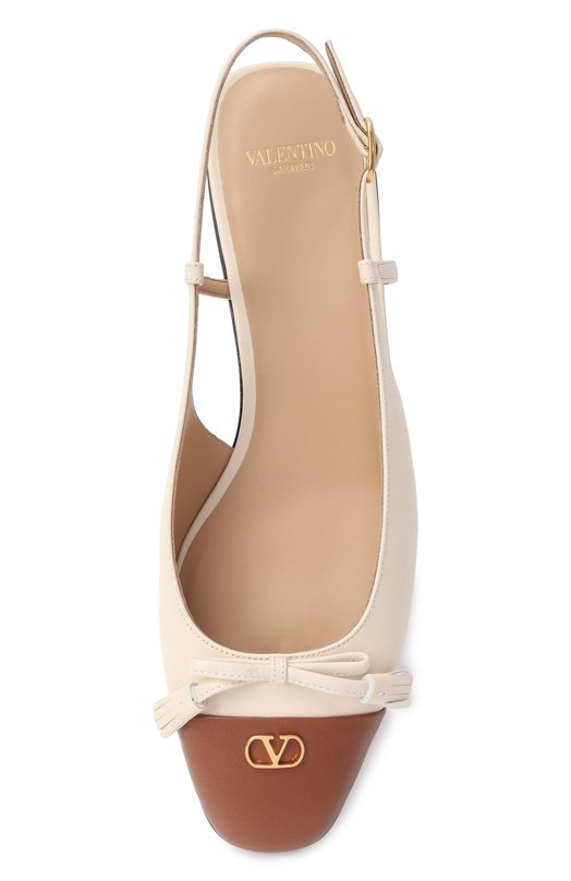 Кожаные балетки Valet Du Roi Valentino 6W0S0MH0/DDT Кремовый  6W0S0MH0/DDT Фото 6