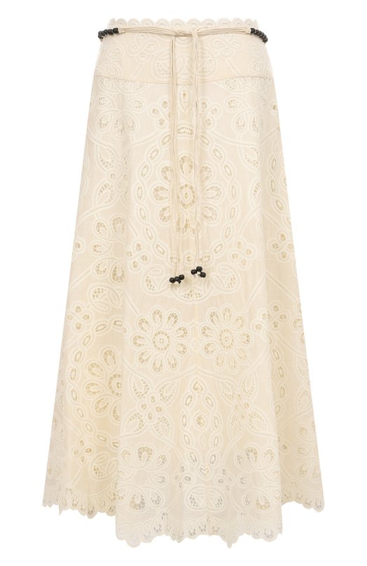 Хлопковая юбка Zimmermann 3584SSS251 Кремовый 3584SSS251
