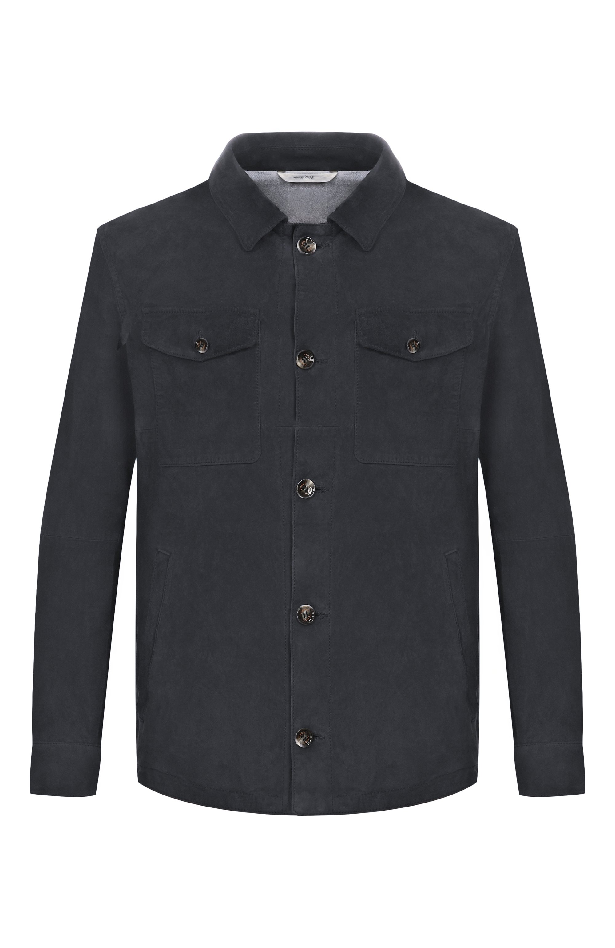 Замшевая куртка GIMO'S темно-синего цвета по цене 117500 руб., арт. 6S20.1.220.52W/IC, фото 1 Замшевая куртка GIMO'S, арт. 6S20.1.220.52W/IC, фото 1