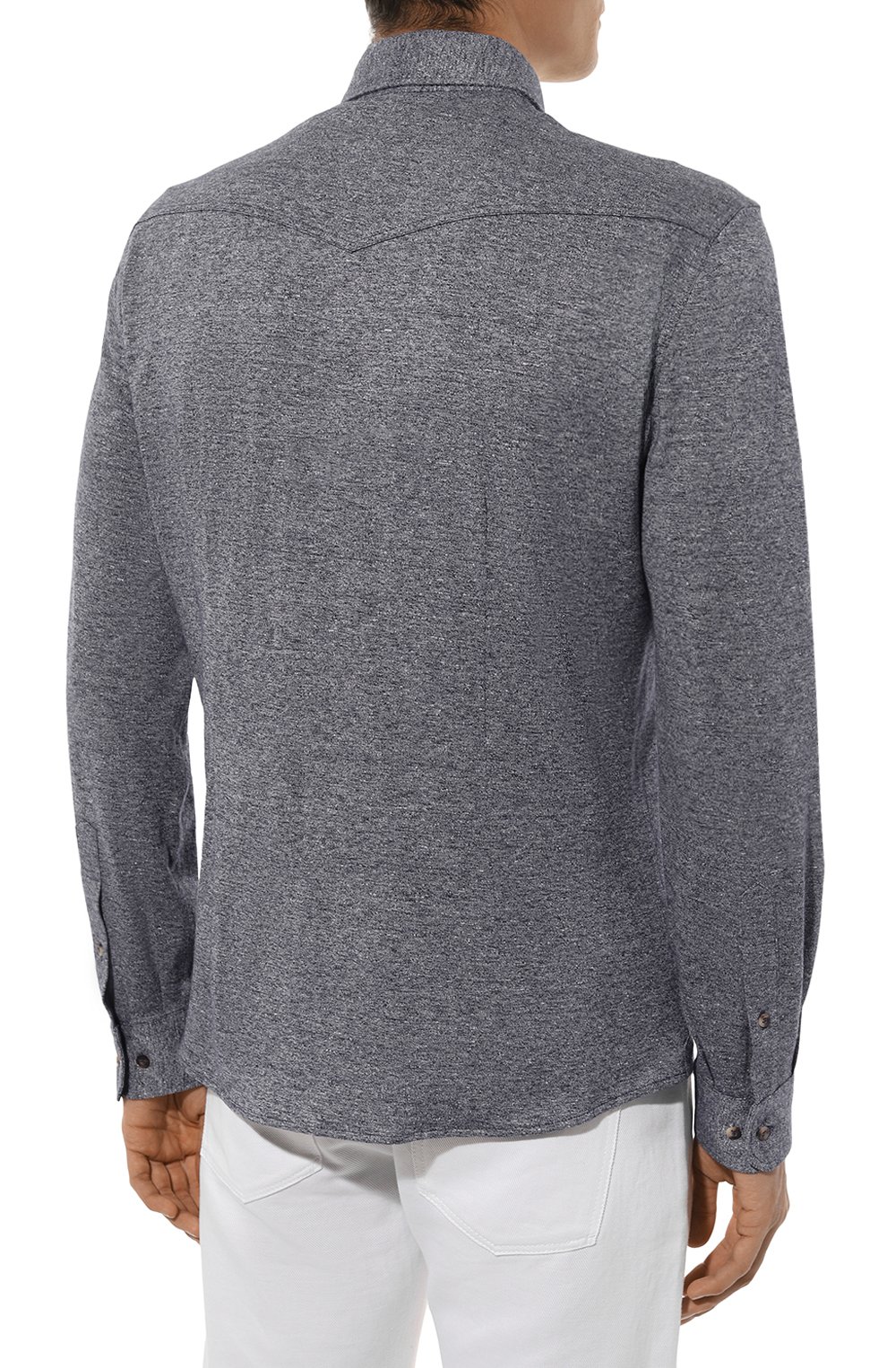 Рубашка изо льна и хлопка BRUNELLO CUCINELLI, арт. MW835B2289, фото 4