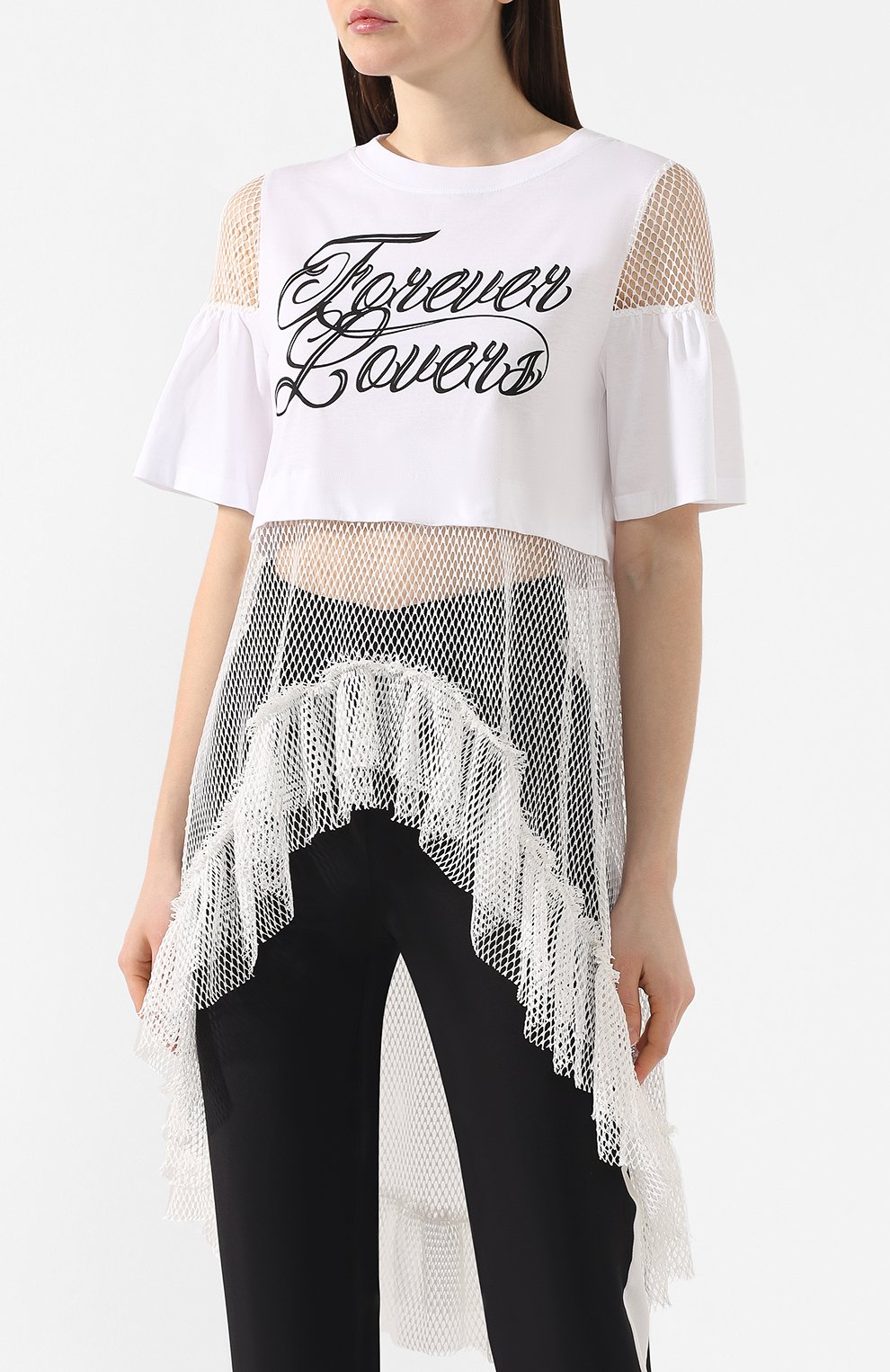 Хлопковая футболка REDVALENTINO белого цвета по цене 32150 руб., арт. RR0MJ00K/YQV, фото 3 Хлопковая футболка REDVALENTINO, арт. RR0MJ00K/YQV, фото 3