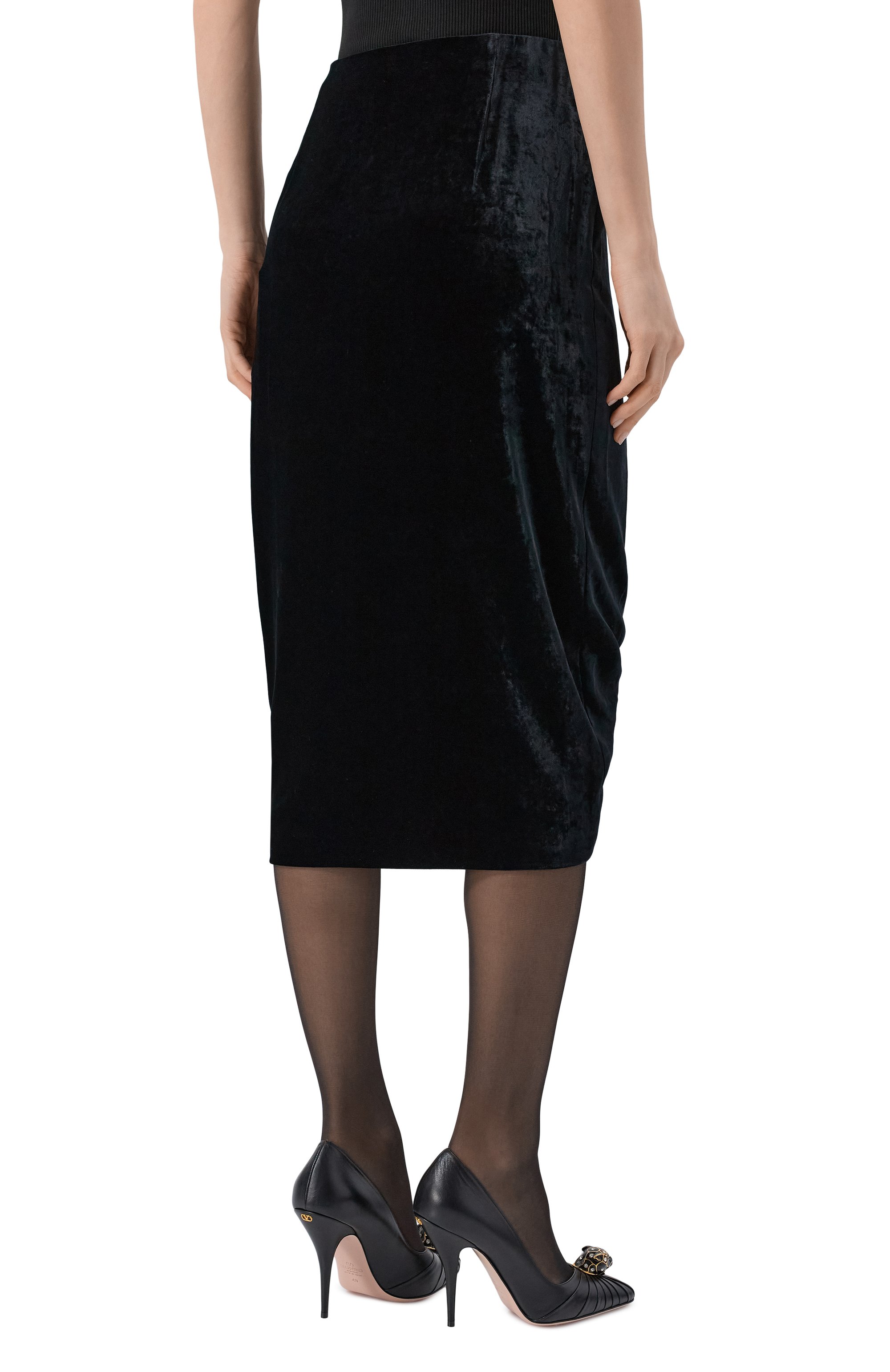 Бархатная юбка VALENTINO, арт. 8B0RAEZ5/A64, фото 4