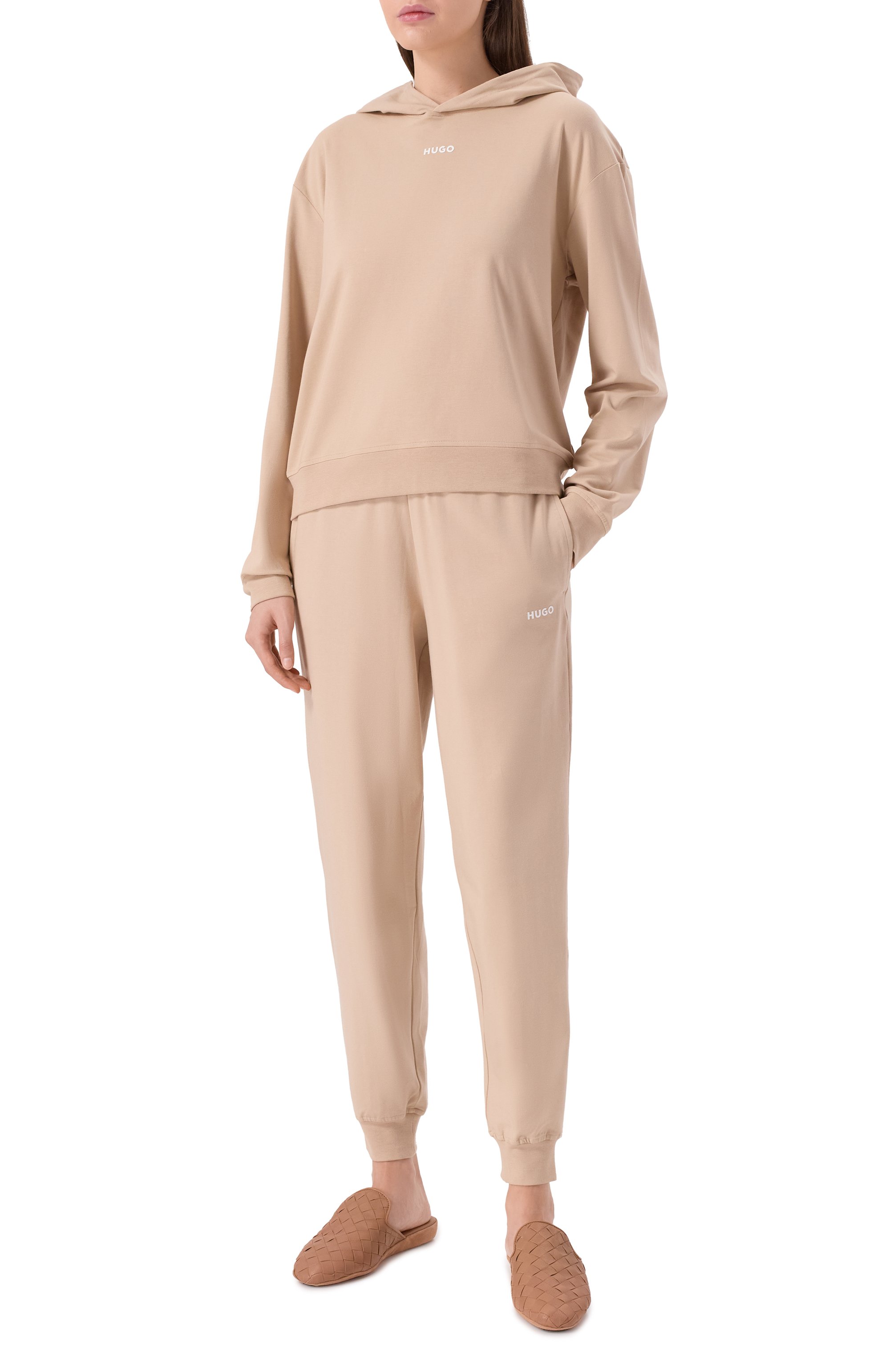 Хлопковое худи HUGO бежевого цвета по цене 9495 руб., арт. 50490594, фото 2 Хлопковое худи HUGO, арт. 50490594, фото 2