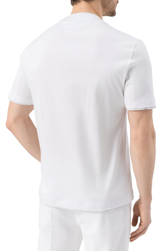 Хлопковая футболка Brunello Cucinelli M0B137427G Белый  M0B137427G Фото 4