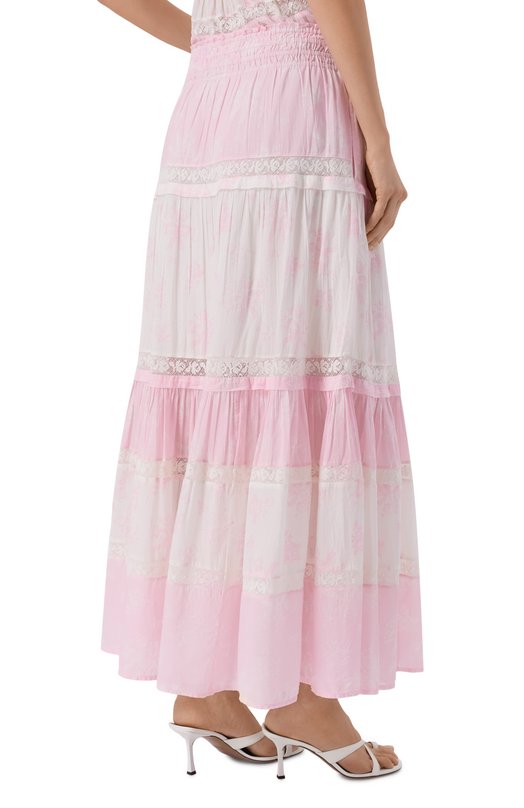Хлопковая юбка Love Shack Fancy LS771-3455 Розовый  LS771-3455 Фото 4