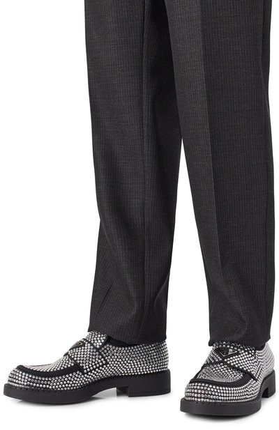 Текстильные лоферы chocolate PRADA, арт. 2DE135-2AWL-F0Z2D, фото 3