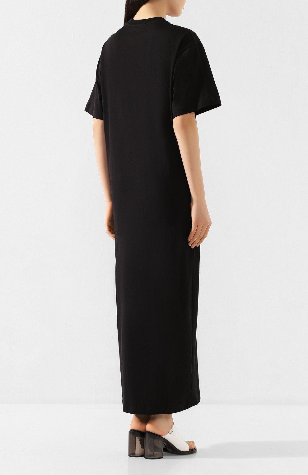 Хлопковое платье MSGM черного цвета по цене 24600 руб., арт. 2842MDA175 207498, фото 4 Хлопковое платье MSGM, арт. 2842MDA175 207498, фото 4