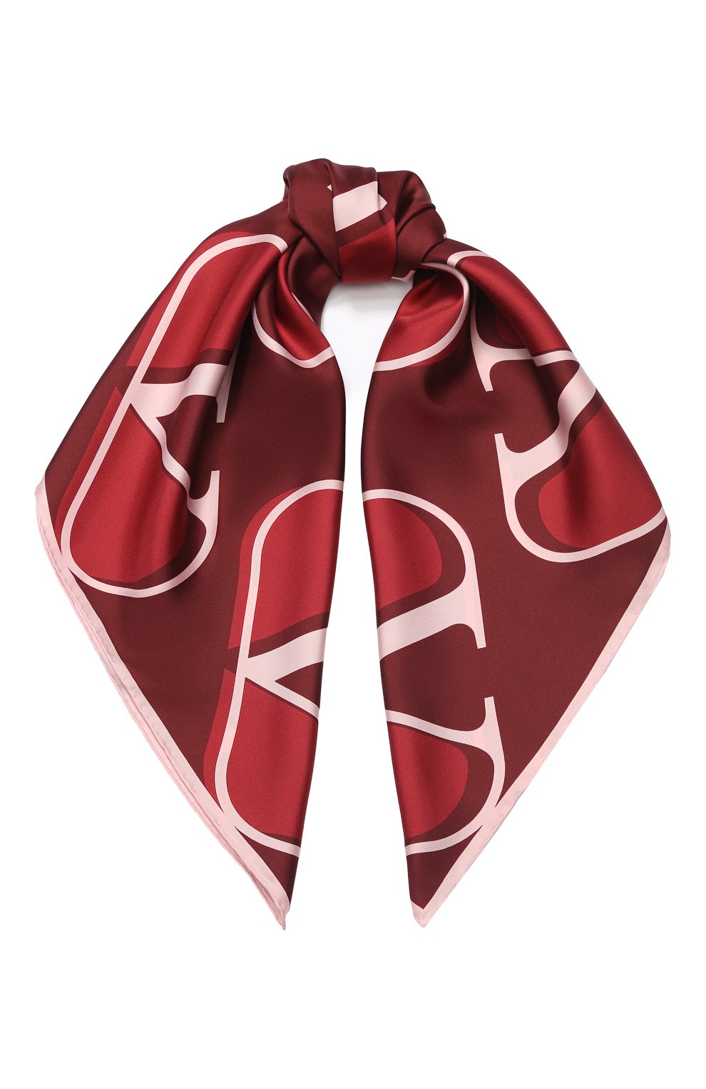Шелковый платок VALENTINO бордового цвета по цене 44850 руб., арт. TW2EI114/HLN, фото 1 Шелковый платок VALENTINO, арт. TW2EI114/HLN, фото 1