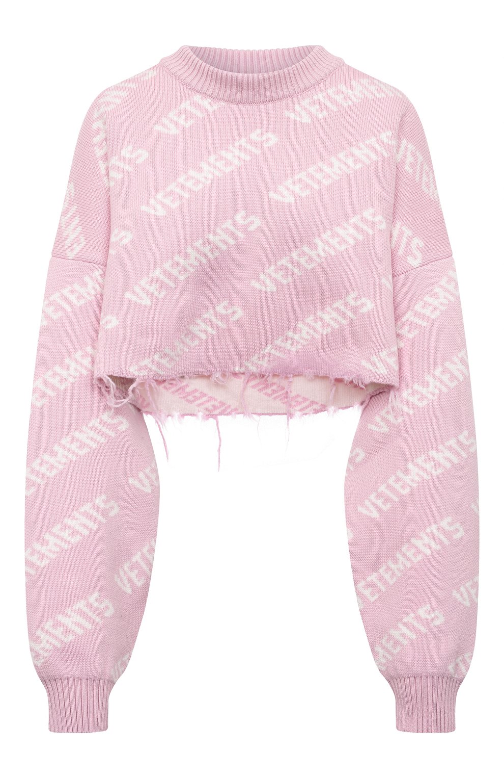 Шерстяной свитер VETEMENTS розового цвета по цене 99750 руб., арт. UE63KN900P, фото 1 Шерстяной свитер VETEMENTS, арт. UE63KN900P, фото 1