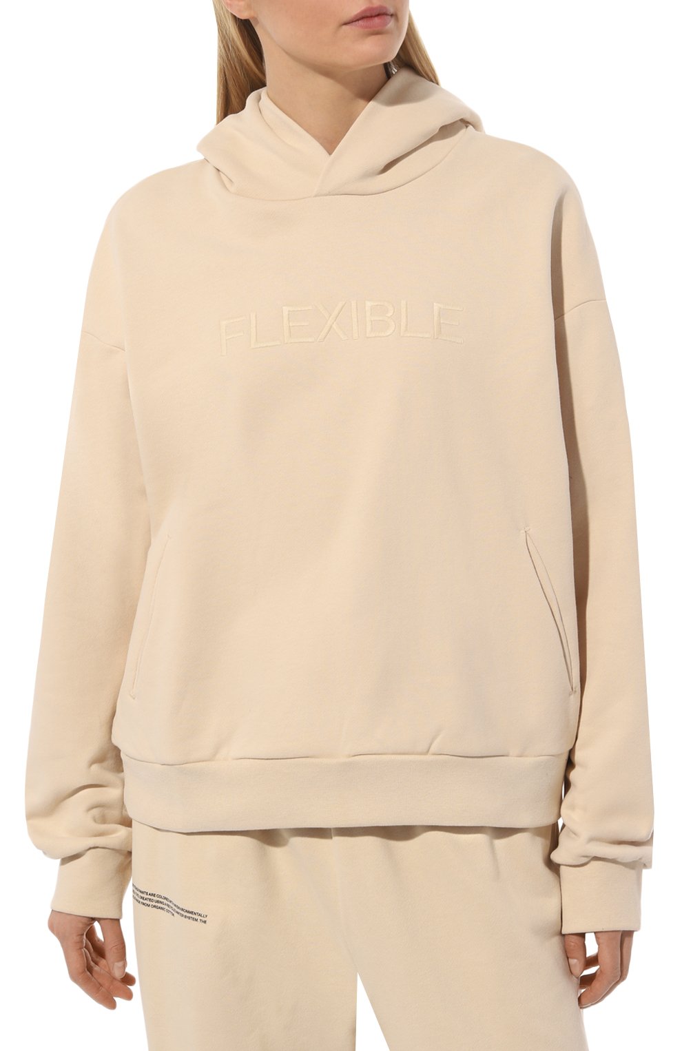 Хлопковое худи PANGAIA бежевого цвета по цене 15820 руб., арт. 365 Flexible Hoodie, фото 3 Хлопковое худи PANGAIA, арт. 365 Flexible Hoodie, фото 3