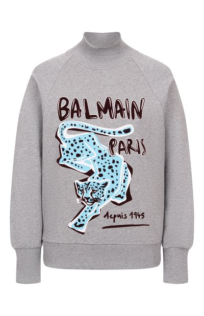 Женский хлопковый свитшот BALMAIN, арт. FF0JQ050/GF20