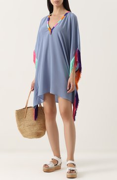 Шелковая туника с контрастной бахромой LAZUL, арт. MARL0W TUNIC/C0L0MBE, фото 1